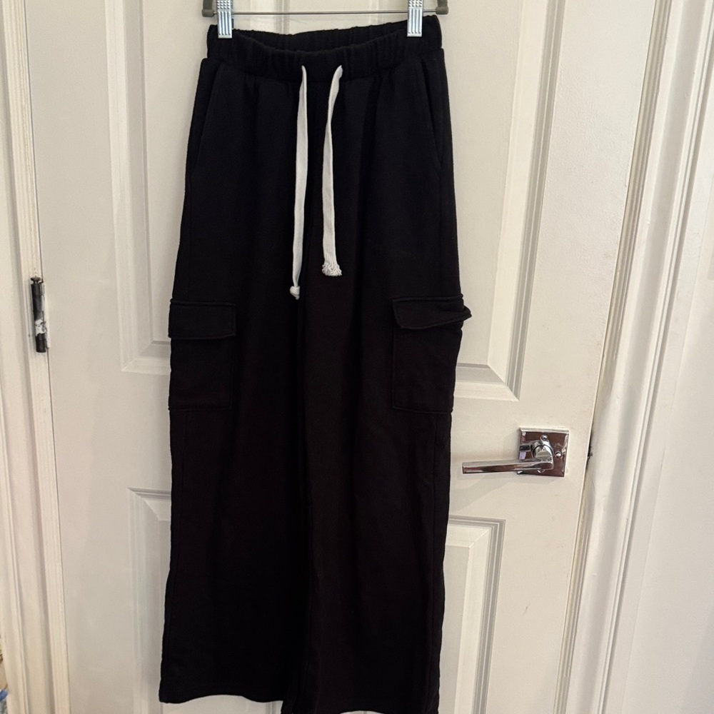 Katie J NYC Black wide leg sweatpants